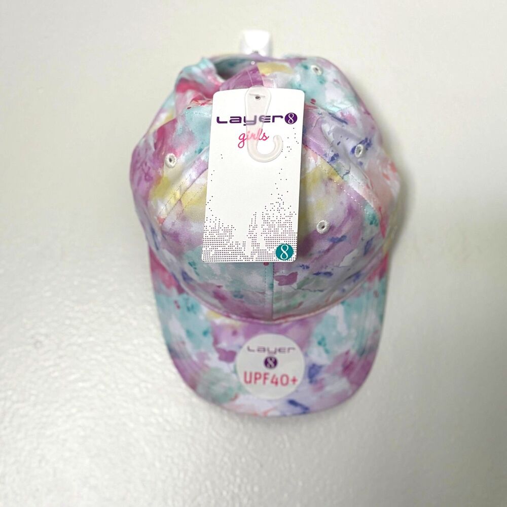 Layer 8 Girls Toddler Pastel Tie Dye Baseball Cap Hat UPF 40+ NWT